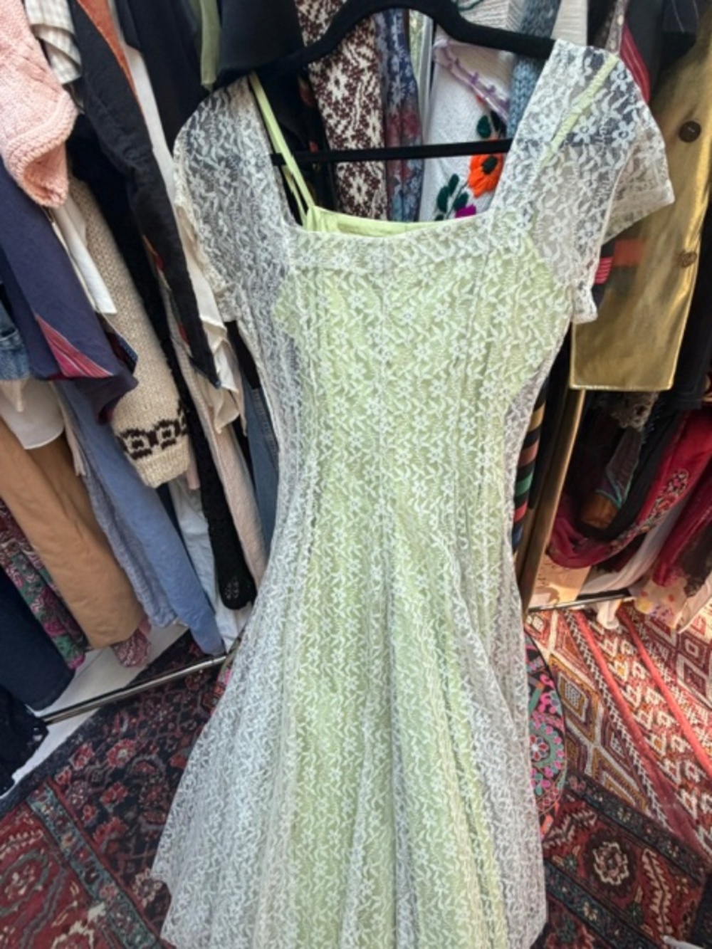 50s Lace Party Dress Layered